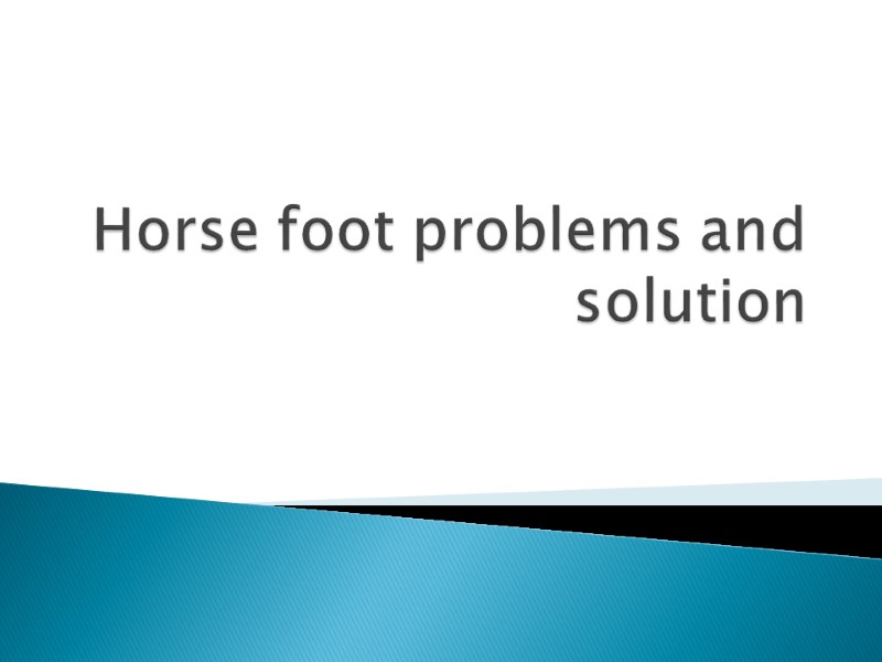 Horse foot problems and solution